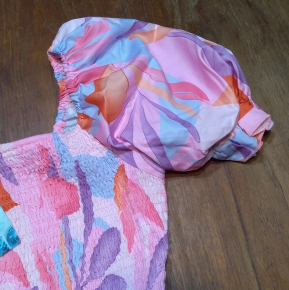 NWT Sissyaki Size M Pink, Purple, Short Sleeve Dress, Full Tiered Skirt,… - Picture 8 of 10